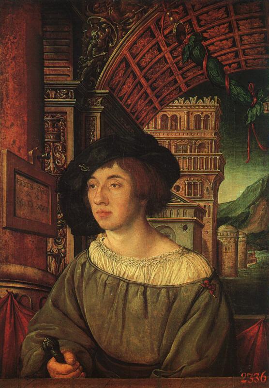 HOLBEIN, Ambrosius Portrait of a Young Man sf Sweden oil painting art